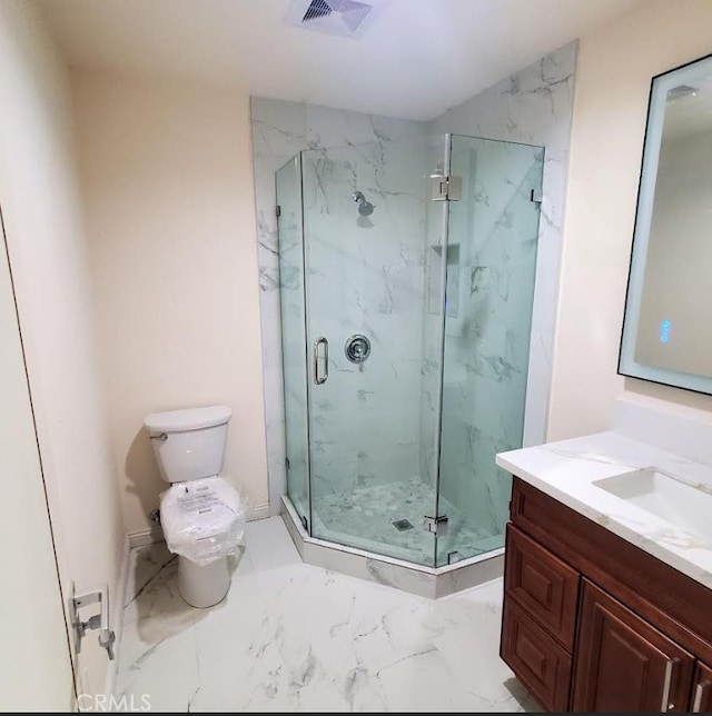 4739 Ivy St, Pico Rivera, CA 90660 - bathroom featuring marble look tiles, vanity, and a marble finish shower