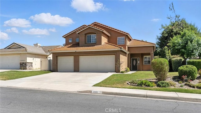 31397 Heitz Ln, Temecula, CA 92591 - view of front of home with concrete driveway, stucco siding, a front lawn, and a tile roof