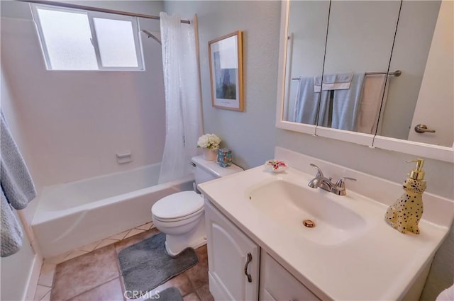1332 Carew St, San Dimas, CA 91773 - bathroom with vanity, shower / bath combination with curtain, and tile patterned flooring