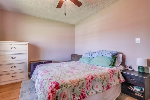 1332 Carew St, San Dimas, CA 91773 - bedroom with a textured ceiling, light wood finished floors, lofted ceiling, and ceiling fan
