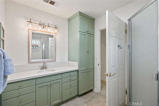 4187 County Road M, Orland, CA 95963 - full bathroom featuring vanity, tile patterned flooring, and a shower with shower door