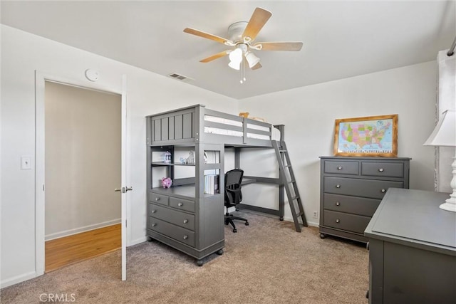 4187 County Road M, Orland, CA 95963 - bedroom with light colored carpet, a desk, and ceiling fan
