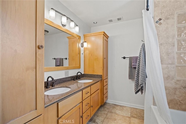 4187 County Road M, Orland, CA 95963 - bathroom with double vanity and shower / bath combination with curtain