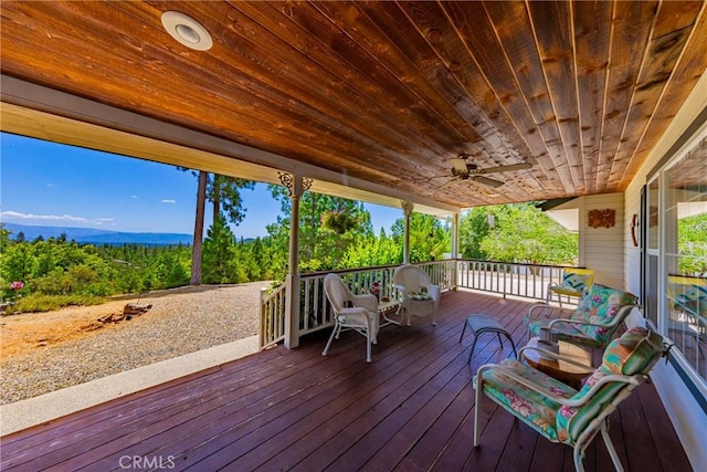 53235 Finegold Creek Ct, North Fork, CA 93643 - wooden deck featuring ceiling fan
