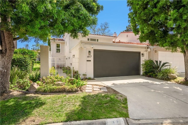 417 Vista Suerte, Newport Beach, CA 92660 - mediterranean / spanish home with stucco siding, driveway, a garage, and a tile roof