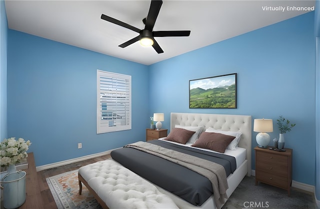 11118 Bunker Ln, Whittier, CA 90604 - bedroom featuring wood finished floors and ceiling fan