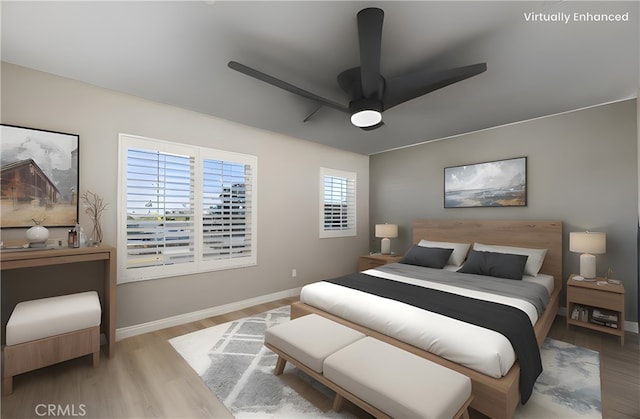 11118 Bunker Ln, Whittier, CA 90604 - bedroom with wood finished floors and ceiling fan