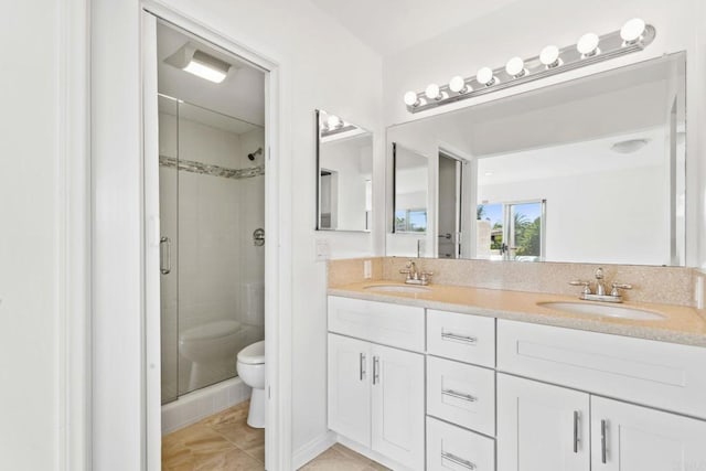 5038 Hastings Rd, San Diego, CA 92116 - bathroom featuring a shower stall and double vanity