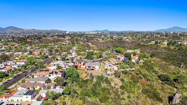 5038 Hastings Rd, San Diego, CA 92116 - aerial view of property's location featuring a mountain backdrop and nearby suburban area