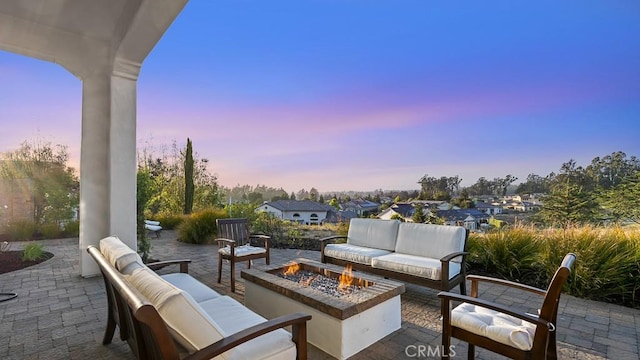 1849 Eucalyptus Rd, Nipomo, CA 93444 - view of patio with an outdoor living space with a fire pit