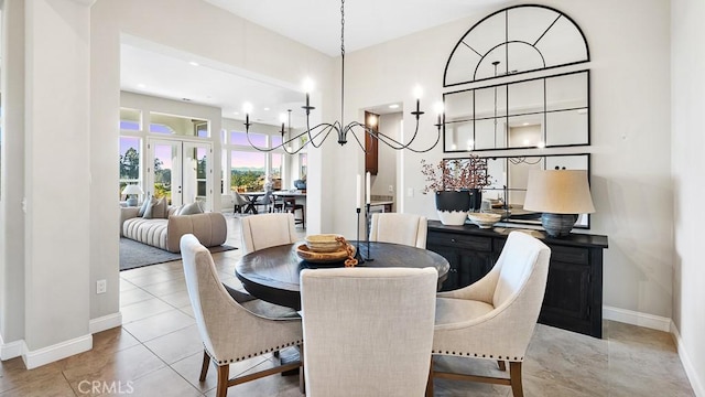 1849 Eucalyptus Rd, Nipomo, CA 93444 - dining area with a chandelier, recessed lighting, and french doors