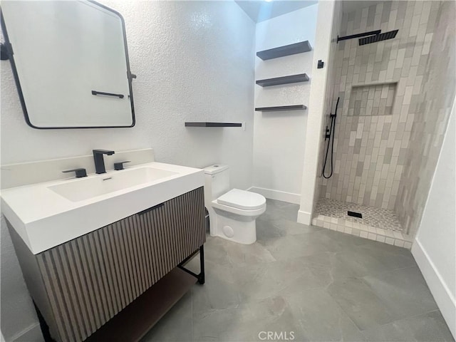 30260 Gremlin Ct, Running Springs, CA 92382 - bathroom with vanity and tiled shower