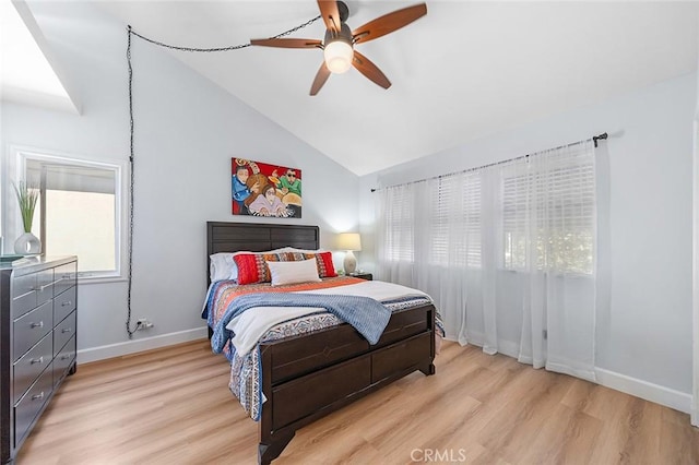 232 7th St, Seal Beach, CA 90740 - bedroom featuring lofted ceiling, light wood-style flooring, and ceiling fan
