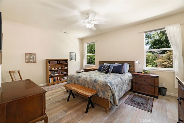 10 Harmony Park Cir, Chico, CA 95973 - bedroom with light wood-style floors and a ceiling fan