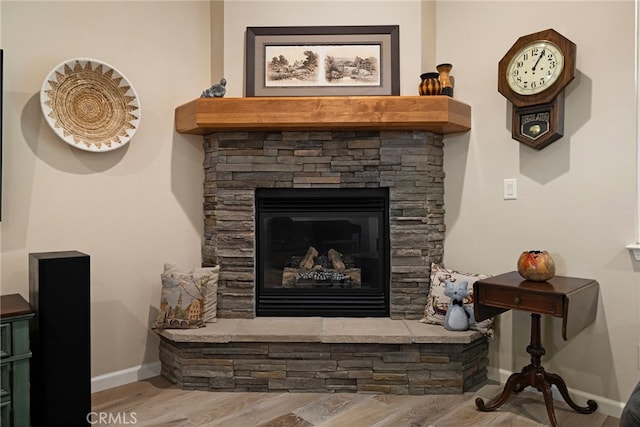 10 Harmony Park Cir, Chico, CA 95973 - detailed view of wood finished floors and a fireplace