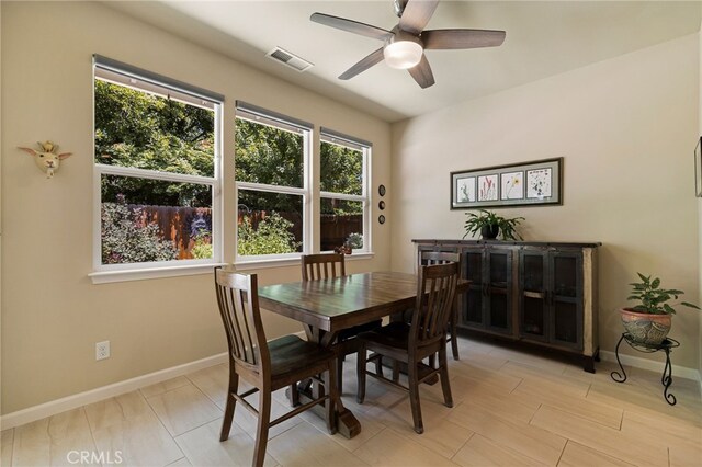 10 Harmony Park Cir, Chico, CA 95973 - dining space with healthy amount of natural light and a ceiling fan