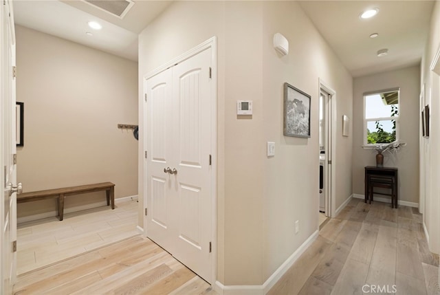 10 Harmony Park Cir, Chico, CA 95973 - hallway with light wood finished floors and recessed lighting
