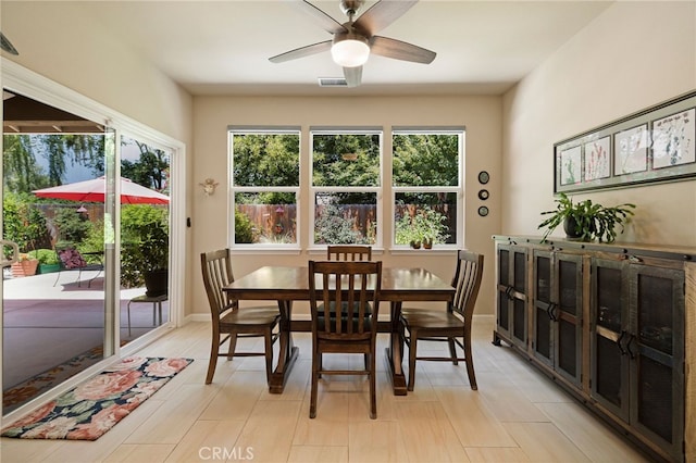 10 Harmony Park Cir, Chico, CA 95973 - dining area with healthy amount of natural light and ceiling fan