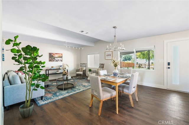 112 W Norwood Pl, San Gabriel, CA 91776 - dining room featuring a chandelier and wood finished floors