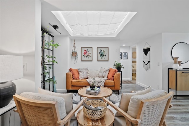 33586 Via Corvalian Unit 23, Dana Point, CA 92629 - living area with wood finished floors, a raised ceiling, and recessed lighting