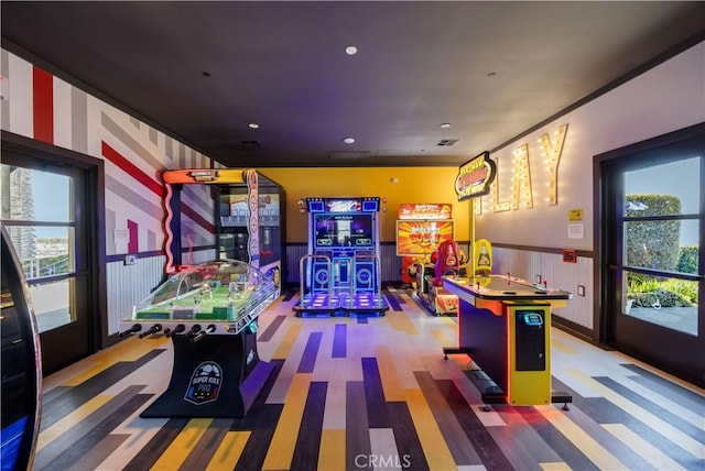111 Juniper Dr, Rancho Mission Viejo, CA 92694 - game room with carpet and bowling
