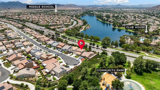 29273 Caravel Dr, Menifee, CA 92585 - aerial view of property and surrounding area with a water and mountain view and nearby suburban area