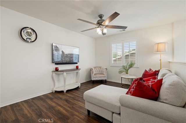 29273 Caravel Dr, Menifee, CA 92585 - living area featuring wood finished floors and ceiling fan
