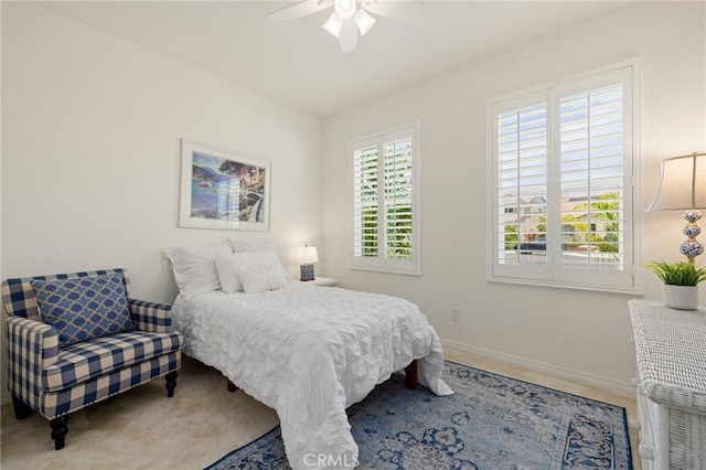 29273 Caravel Dr, Menifee, CA 92585 - carpeted bedroom with baseboards and ceiling fan