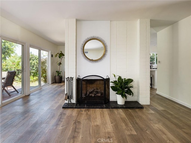2049 Avenida Aprenda, Rancho Palos Verdes, CA 90275 - living room with wood finished floors and a multi sided fireplace
