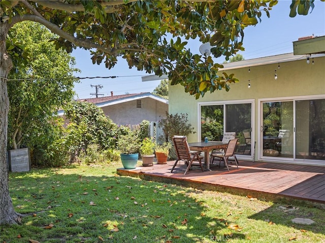 2049 Avenida Aprenda, Rancho Palos Verdes, CA 90275 - view of grassy yard with a wooden deck