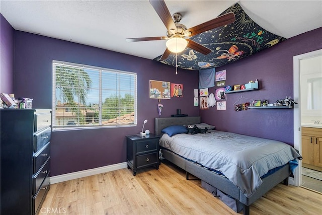 2578 Bryce Ct, Colton, CA 92324 - bedroom featuring light wood-style flooring and a ceiling fan