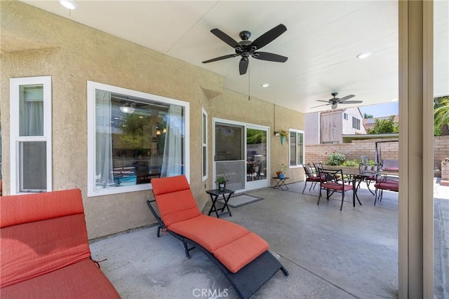 2578 Bryce Ct, Colton, CA 92324 - view of patio featuring outdoor dining area and a ceiling fan
