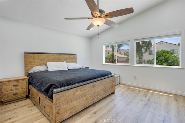 2578 Bryce Ct, Colton, CA 92324 - bedroom featuring lofted ceiling, light wood-type flooring, and ceiling fan