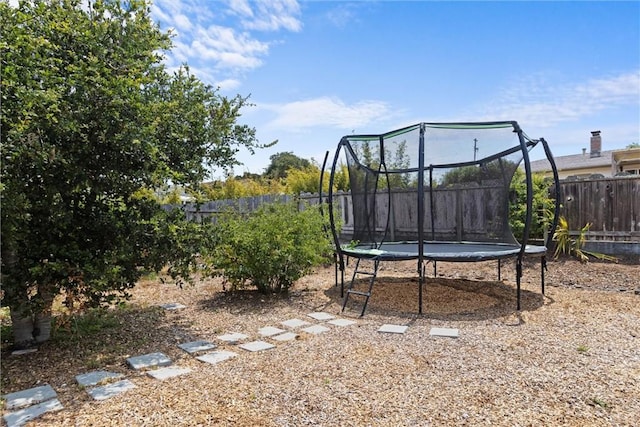 733 Lilac Dr, Los Osos, CA 93402 - fenced backyard featuring a trampoline