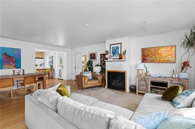 733 Lilac Dr, Los Osos, CA 93402 - living room with a fireplace and light wood-type flooring
