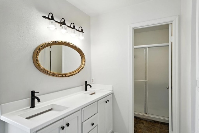 575 Otay Lakes Rd Unit 26, Chula Vista, CA 91913 - bathroom with double vanity and a shower with shower door