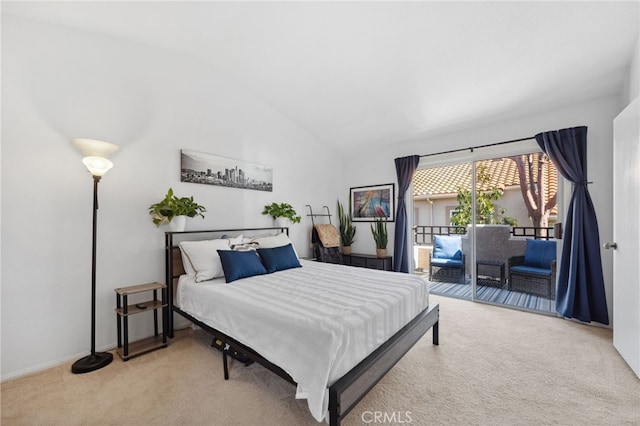 24461 Howes Dr, Laguna Niguel, CA 92677 - carpeted bedroom featuring access to exterior and vaulted ceiling