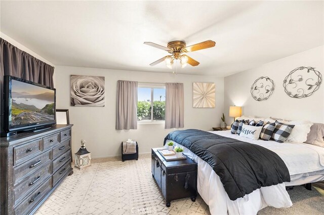 25890 Roanoke Rd, Menifee, CA 92586 - bedroom featuring ceiling fan and light carpet