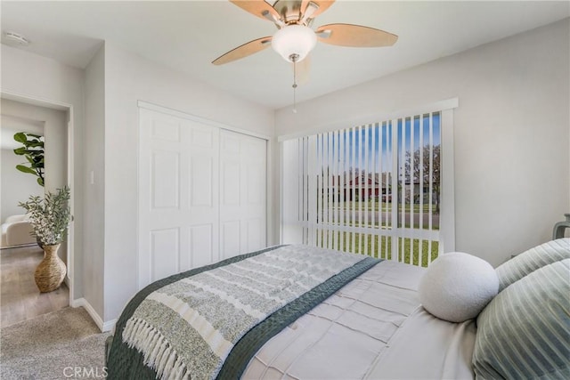 21237 Silver Cloud Dr, Diamond Bar, CA 91765 - carpeted bedroom with a closet and a ceiling fan