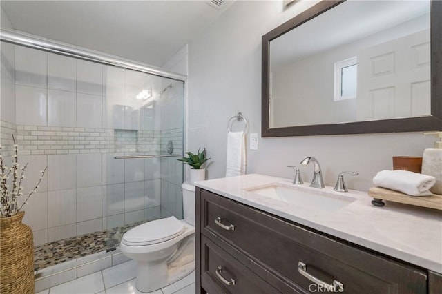 21237 Silver Cloud Dr, Diamond Bar, CA 91765 - full bath featuring vanity, a stall shower, and tile patterned flooring