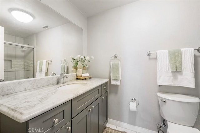 21237 Silver Cloud Dr, Diamond Bar, CA 91765 - bathroom with vanity, an enclosed shower, and tile patterned floors