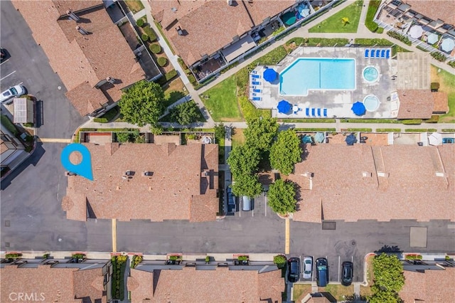 8939 Gallatin Rd Unit 68, Pico Rivera, CA 90660 - aerial view of property's location with a pool area