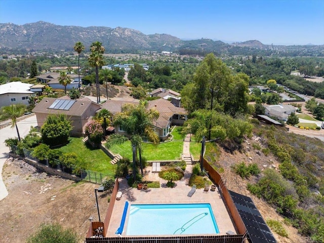 25171 Jesmond Dene Rd, Escondido, CA 92026 - aerial perspective of suburban area featuring mountains and a pool area