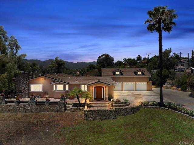 25171 Jesmond Dene Rd, Escondido, CA 92026 - single story home featuring concrete driveway, a garage, a front lawn, and stucco siding
