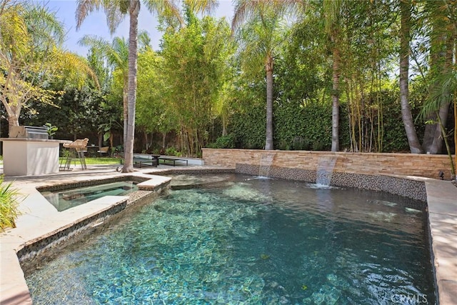 6137 Rustling Oaks Dr, Agoura Hills, CA 91301 - view of pool with a patio area and a pool with connected hot tub