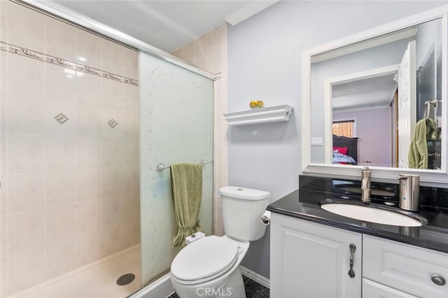 8950 Brentford Ave, San Diego, CA 92126 - bathroom featuring vanity and a stall shower