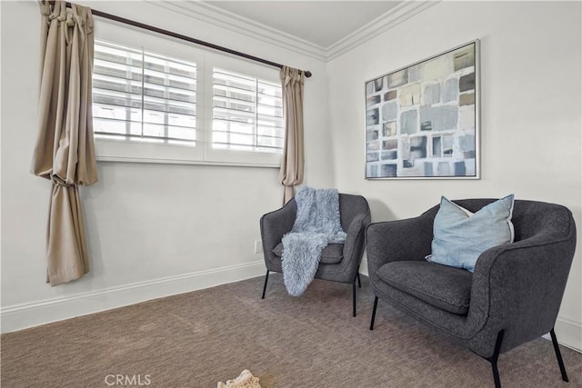 22550 Flamingo St, Woodland Hills, CA 91364 - sitting room featuring carpet floors and ornamental molding