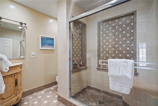 22550 Flamingo St, Woodland Hills, CA 91364 - full bathroom featuring vanity and a stall shower