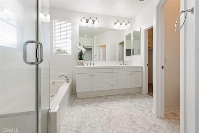72 Westwind Dr, Tustin, CA 92782 - bathroom featuring double vanity, a stall shower, and a bath