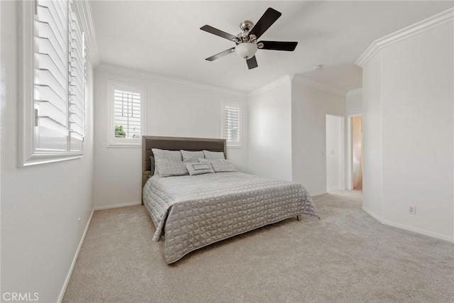 72 Westwind Dr, Tustin, CA 92782 - bedroom featuring carpet flooring, ornamental molding, and a ceiling fan